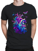Neon Heart and Nature Fusion Men's T-shirt