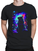 Cosmic Cat in Neon Dreamscape Men's T-shirt