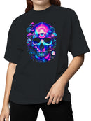 Psychedelic Skull with Mushrooms Women's T-shirt