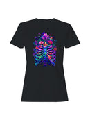 Vivid Floral Ribcage Art Women's T-shirt