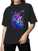 Neon Heart and Nature Fusion Women's T-shirt