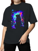 Cosmic Cat in Neon Dreamscape Women's T-shirt