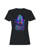 Neon Tropical Pineapple Paradise Women's T-shirt