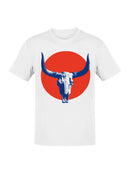 Western Skull Art with Red Sun Men's T-shirt