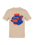 Retro Dual-Tone Engine Art Men's T-shirt