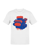 Retro Dual-Tone Engine Art Men's T-shirt