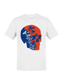 Floral Skull Art in Red and Blue Men's T-shirt