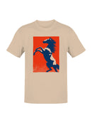 Gallant Stallion on Bold Red Men's T-shirt