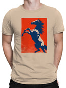 Gallant Stallion on Bold Red Men's T-shirt