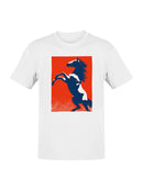Gallant Stallion on Bold Red Men's T-shirt