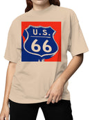 Iconic U.S. Route 66 Shield Sign Women's T-shirt