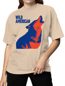 Wild American Howling Wolf Art Women's T-shirt