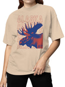 Alaska Moose Graphic Art Women's T-shirt