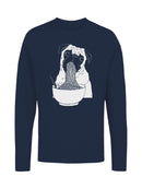 Pug Enjoying Noodles Design Men's Long Sleeve