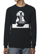Dog Enjoying Noodles Delight Men's Long Sleeve