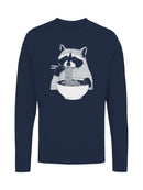 Raccoon Enjoying Noodles Delight Men's Long Sleeve
