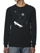Sloth Skateboarding Adventure Men's Long Sleeve