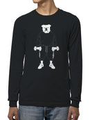 Bulldog Lifting Dumbbells Art Men's Long Sleeve