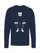 Bulldog Lifting Dumbbells Art Men's Long Sleeve