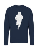 Bear Jogger Silhouette Design Men's Long Sleeve