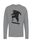 Skateboarding Alligator Art Men's Long Sleeve