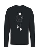 Jogging Cat in Hoodie Art Women's Long Sleeve