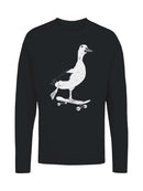 Skateboarding Duck Illustration Women's Long Sleeve