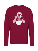 Sloth Enjoying Ramen Art Women's Long Sleeve