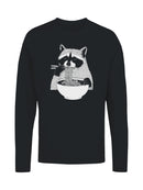 Raccoon Enjoying Noodles Delight Women's Long Sleeve