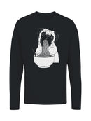 Pug Enjoying Noodles Design Women's Long Sleeve
