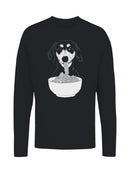 Dog Slurping Noodles Art Women's Long Sleeve