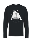 Cat Enjoying Ramen Delight Women's Long Sleeve