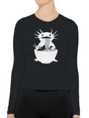 Axolotl Enjoying Ramen Delight Women's Long Sleeve