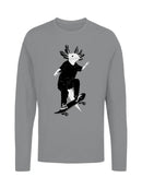 Axolotl Skateboarding Adventure Women's Long Sleeve