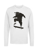 Skateboarding Alligator Art Women's Long Sleeve