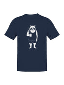 Coffee-Loving Raccoon in Shorts Men's T-shirt