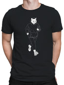 Jogging Cat in Hoodie Art Men's T-shirt