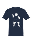 Buff Cat with Dumbbells Illustration Men's T-shirt