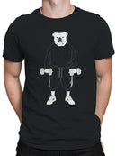 Bulldog Lifting Dumbbells Art Men's T-shirt