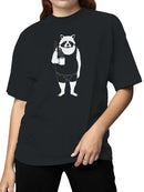 Coffee-Loving Raccoon in Shorts Women's T-shirt