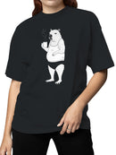 Sleepy Bear with Morning Coffee Women's T-shirt