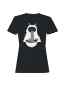 Whimsical Cat Enjoying Ramen Women's T-shirt