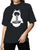 Whimsical Cat Enjoying Ramen Women's T-shirt