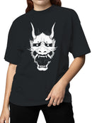 Oni Mask with Horns Illustration Women's T-shirt