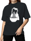 Pug Enjoying Noodles Design Women's T-shirt