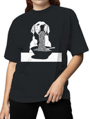 Dog Enjoying Noodles Delight Women's T-shirt