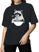 Raccoon Enjoying Noodles Delight Women's T-shirt
