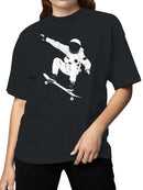 Cosmic Skater Astronaut Art Women's T-shirt
