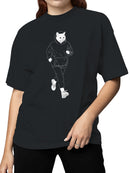 Jogging Cat in Hoodie Art Women's T-shirt