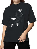 Running Dog in Hoodie Art Women's T-shirt